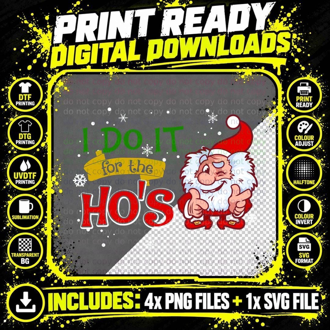 Funny Santa T-Shirt, Christmas Humor, Holiday Gift Png SVG Digital Bundle