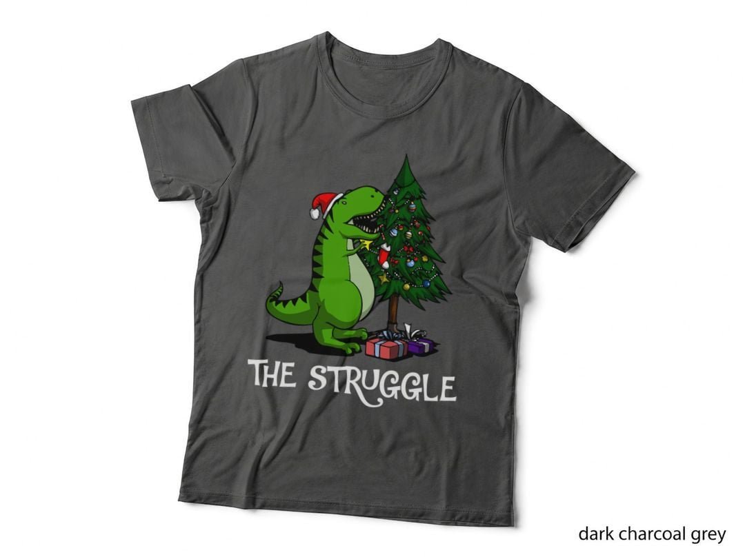 Funny T-Rex Christmas Tree T-Shirt, Holiday Humor, Festive Gift Idea