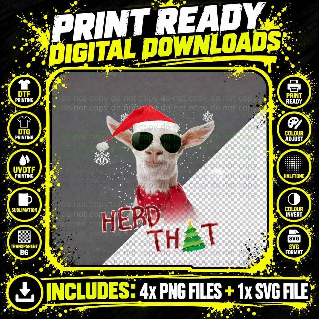 Goat Herd That Funny Cool T-Shirt, Christmas Holiday Png SVG Digital Bundle