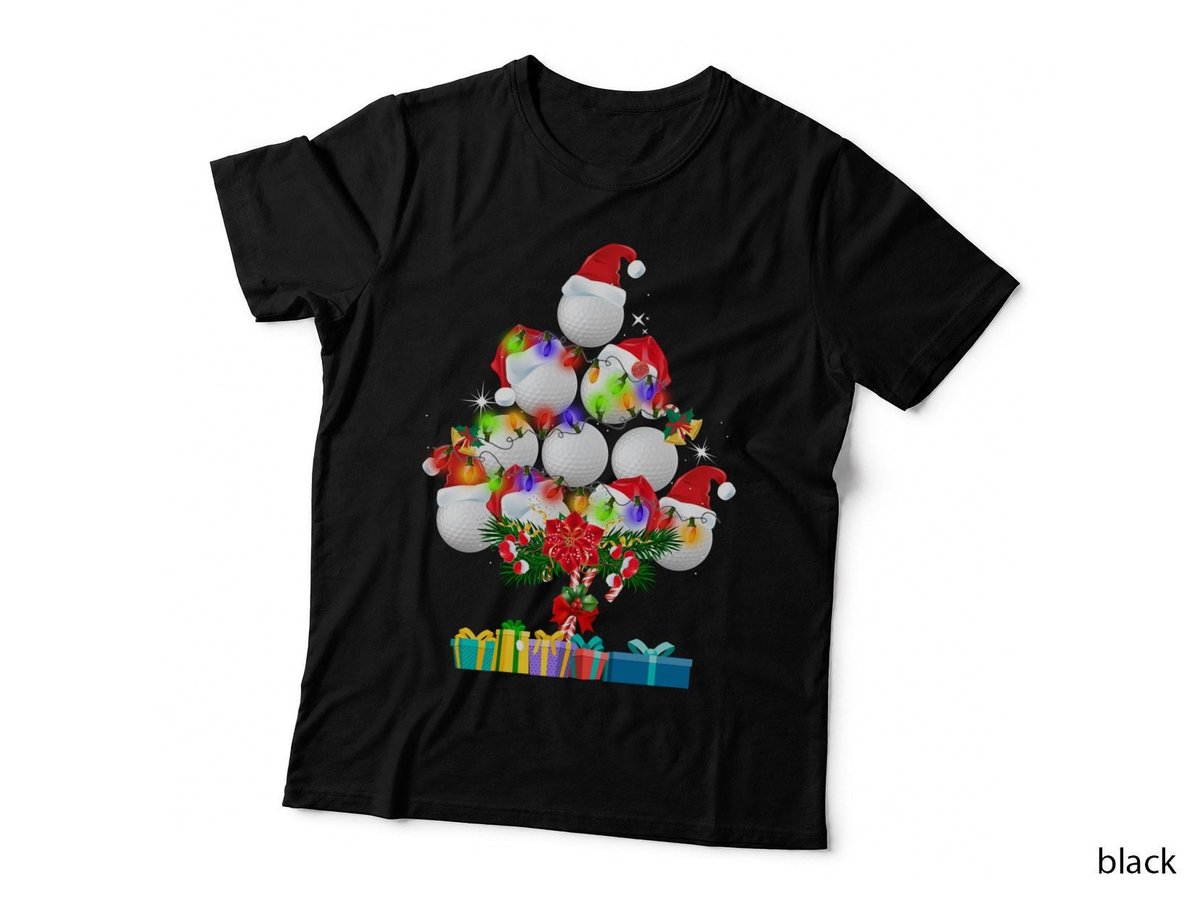 Golf Ball Christmas Tree T-Shirt, Festive Holiday Style, Golf Lover Apparel