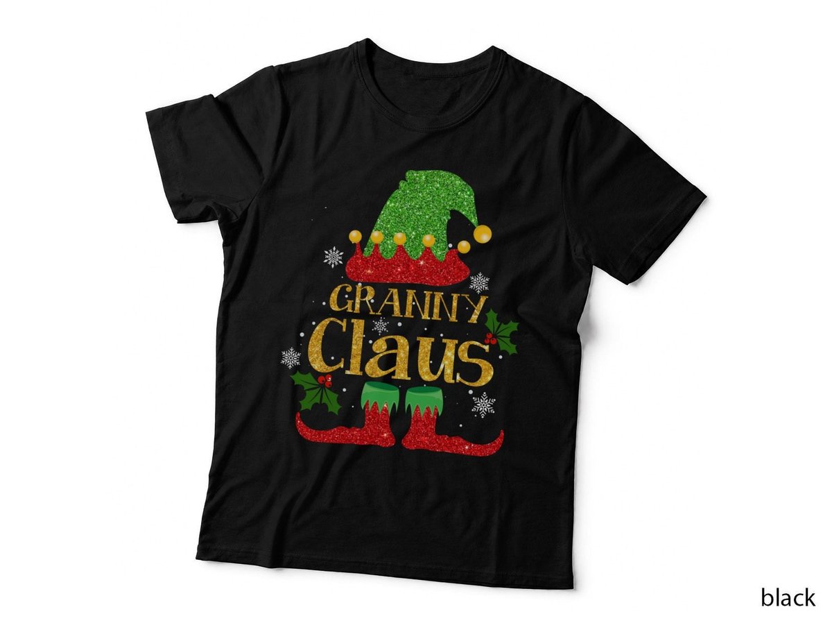 Granny Claus T-Shirt, Christmas Holiday Theme, Festive Family Gift