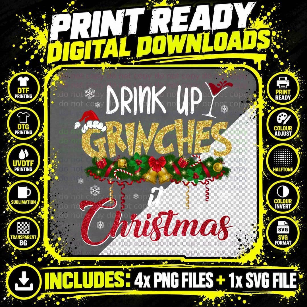 Grinch Christmas T-Shirt, Festive Holiday Print Png SVG Digital Bundle