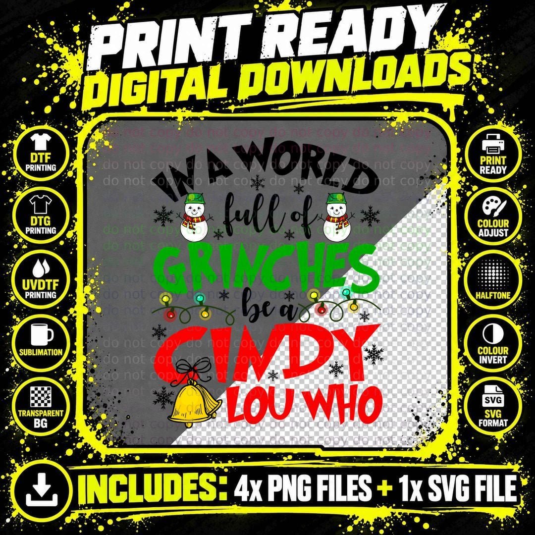 Grinch Christmas T-Shirt, Holiday Grumpy Green Png SVG Digital Bundle