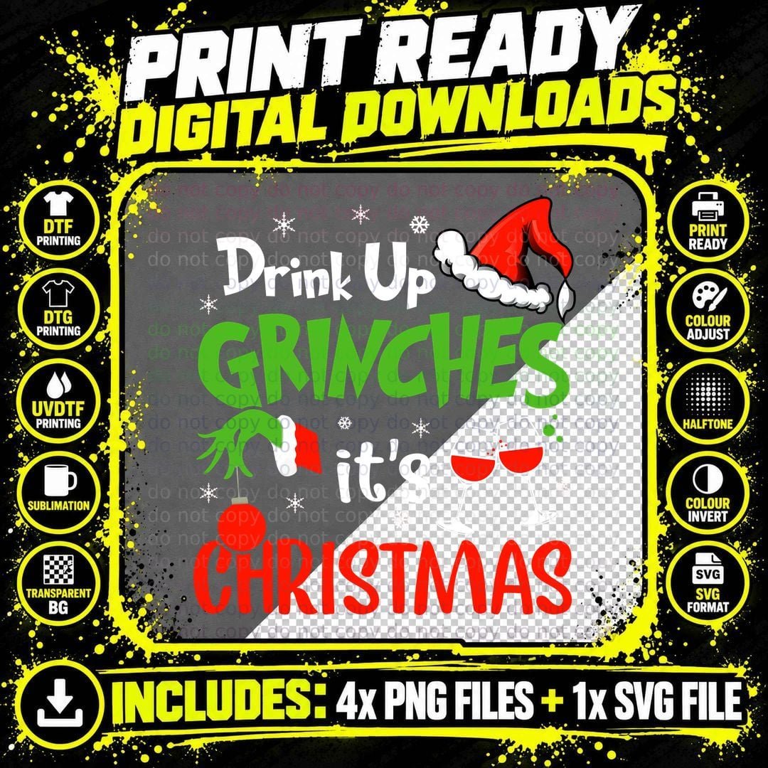 Grinches Christmas T-Shirt, Holiday Grumpy Green Png SVG Digital Bundle