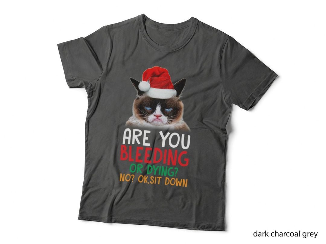 Grumpy Cat Christmas T-Shirt, Funny Sarcasm, Cat Lover Apparel
