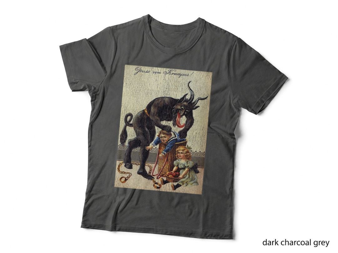 Gruss Vom Krampus Horror Christmas T-Shirt, Creepy Evil Santa