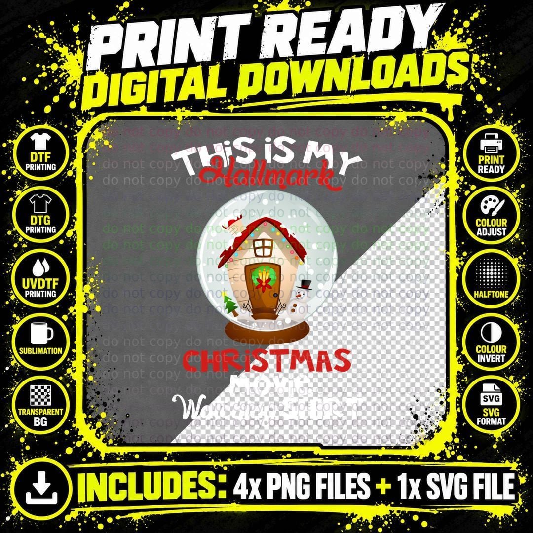 Hallmark Christmas Snow Globe T-Shirt Png SVG Digital Bundle