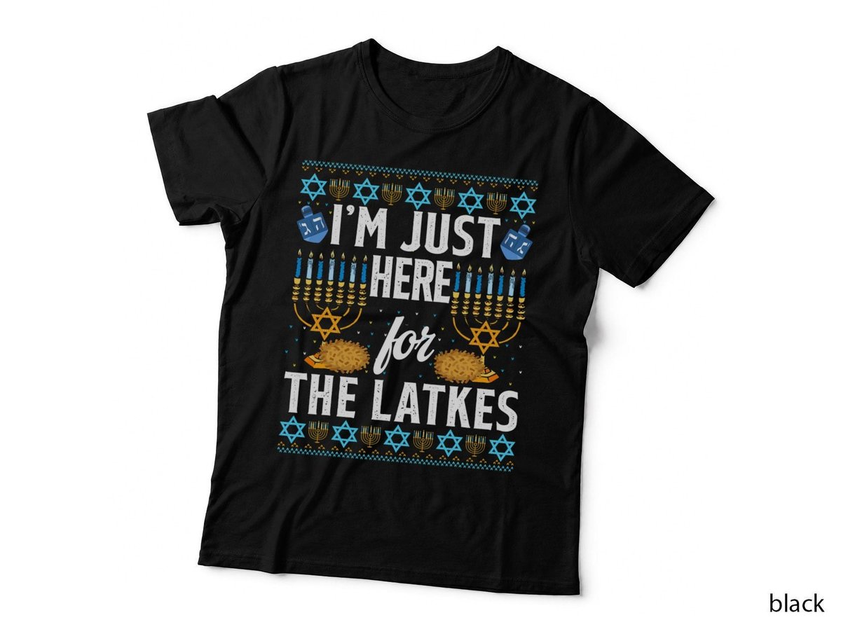 Hanukkah Latkes T-Shirt, Jewish Holiday, Festive Hanukkah Print