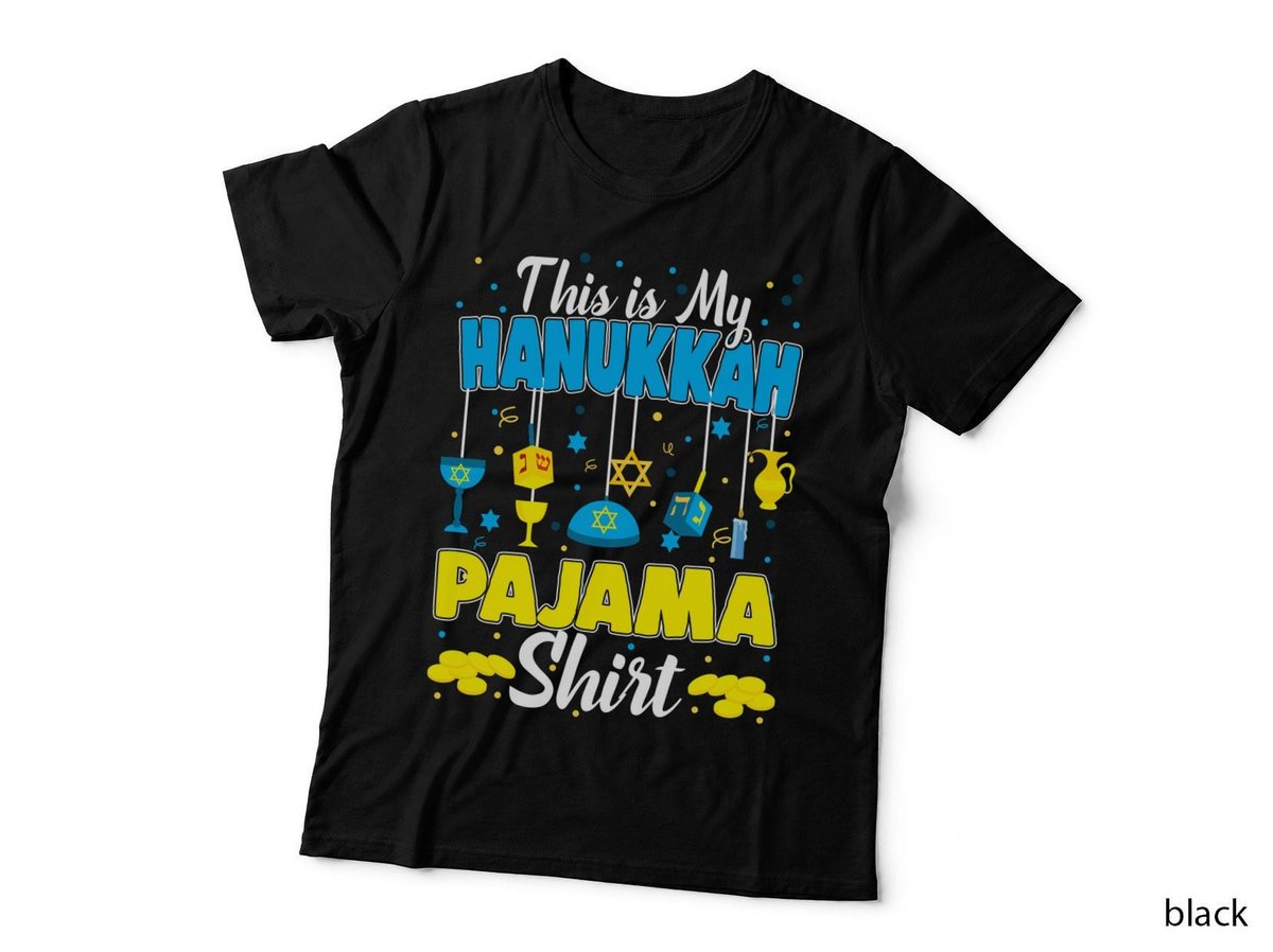Hanukkah Pajama T-Shirt, Holiday Comfort, Festive Hanukkah Print