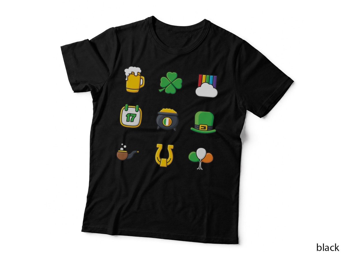 Irish Symbols T-Shirt, St Patrick's Day Theme, Festive Design