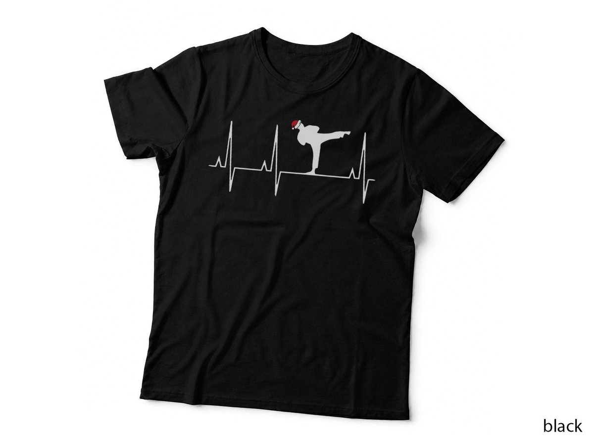 Karate Heart Beat Christmas Pajama T-Shirt, Martial Arts, Holiday Gift