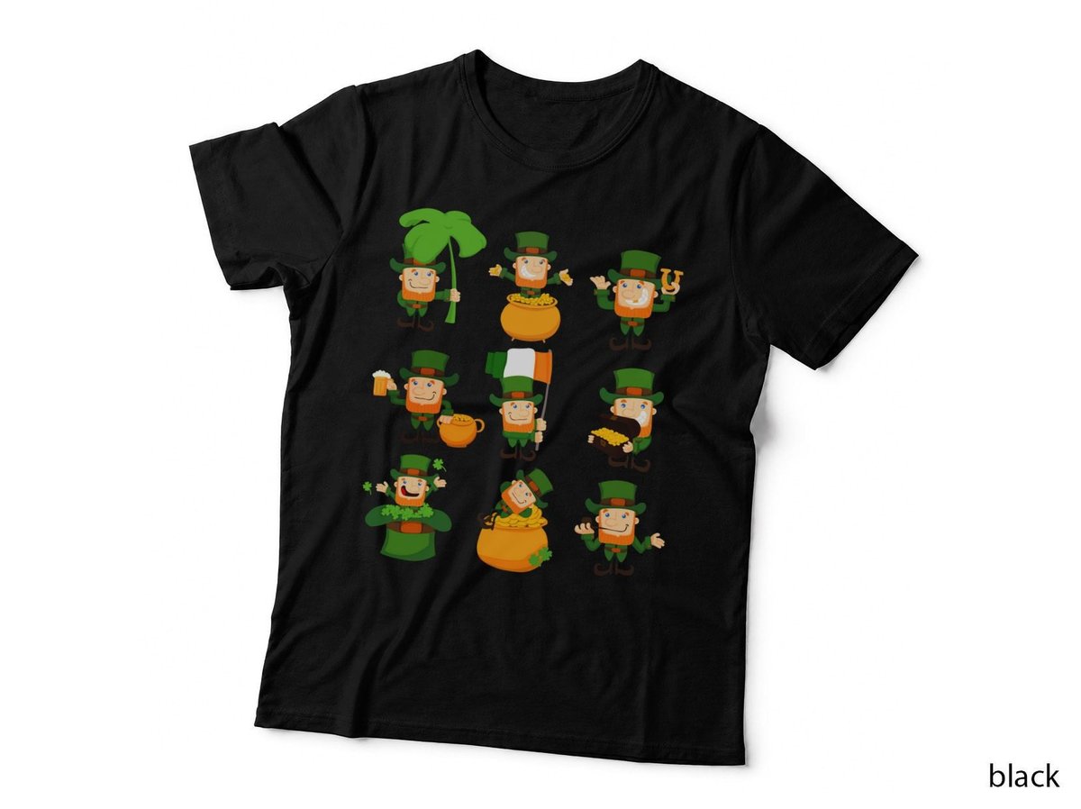 Leprechaun Emoji T-Shirt, St Patricks Day Style, Irish Festive Fun