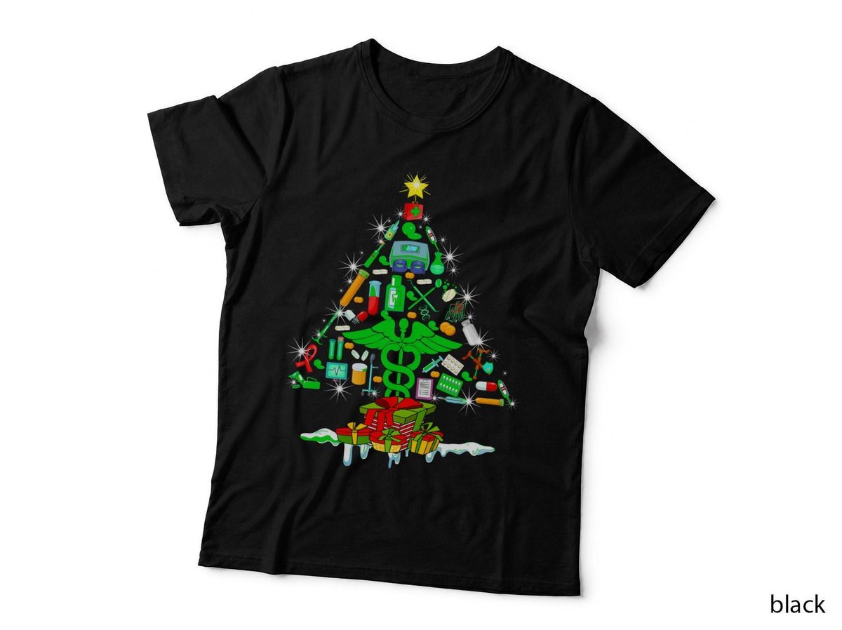 Medical Christmas Tree T-Shirt, Holiday Health Theme