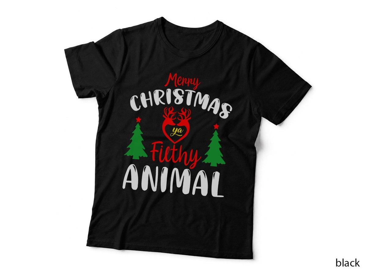 Merry Christmas Animal Filthy Ya Funny T-Shirt