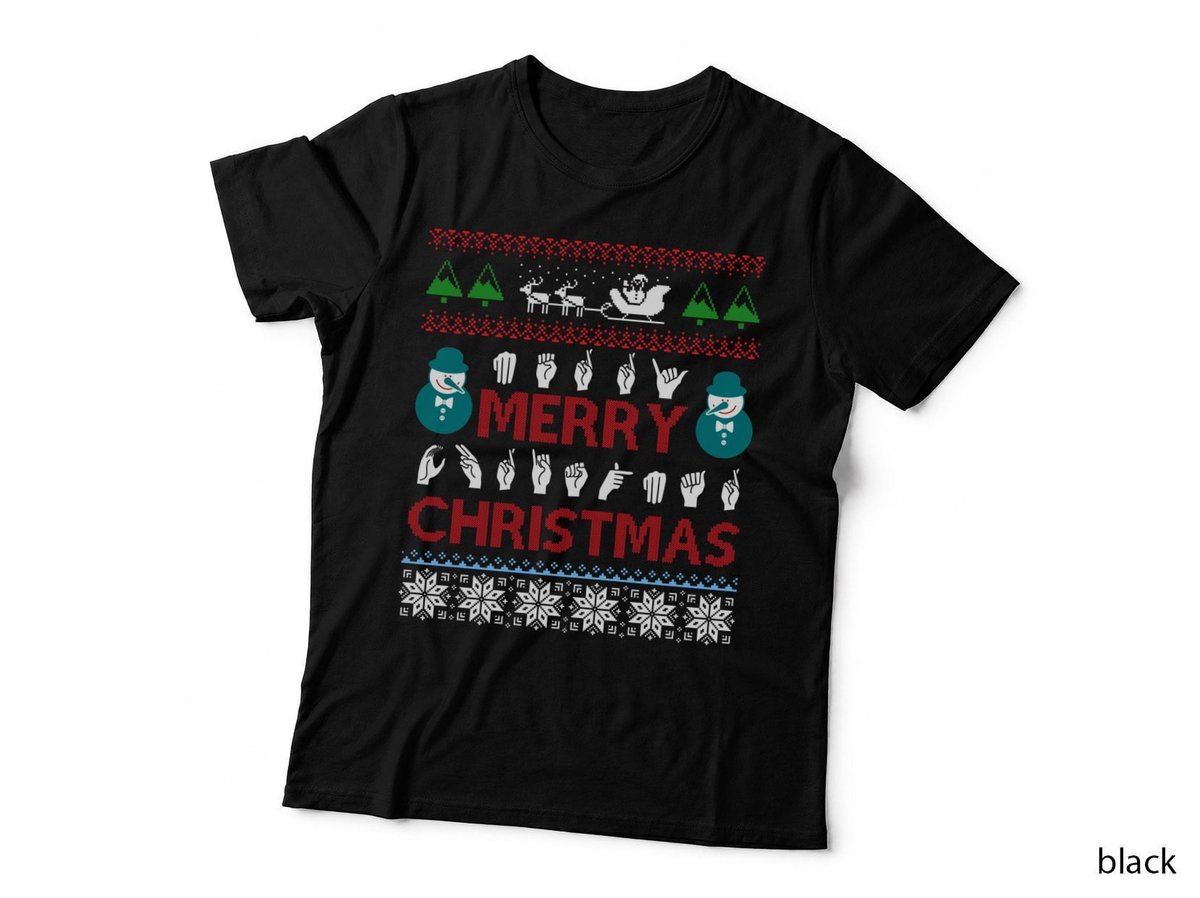 Merry Christmas T-Shirt, Ugly Sweater Style, Festive Holiday Print