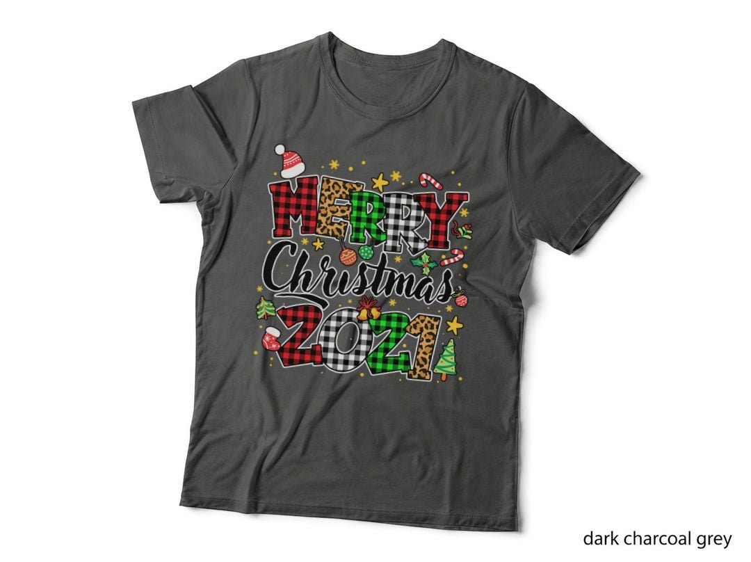Merry Christmas Tartan 2021 T-Shirt, Festive Holiday Style