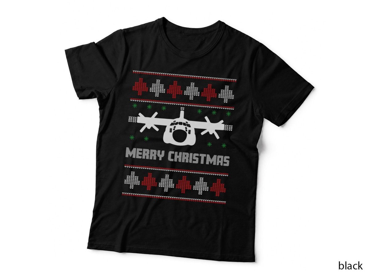 Military Airplane Ugly Christmas Sweater, Army Veteran Xmas T-Shirt