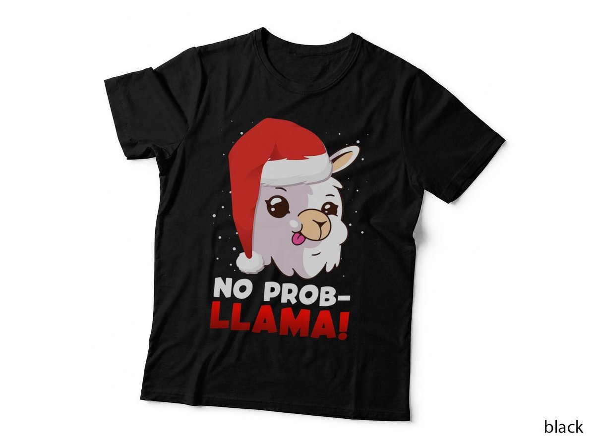 No Prob Llama Christmas Santa T-Shirt, Festive Holiday Style