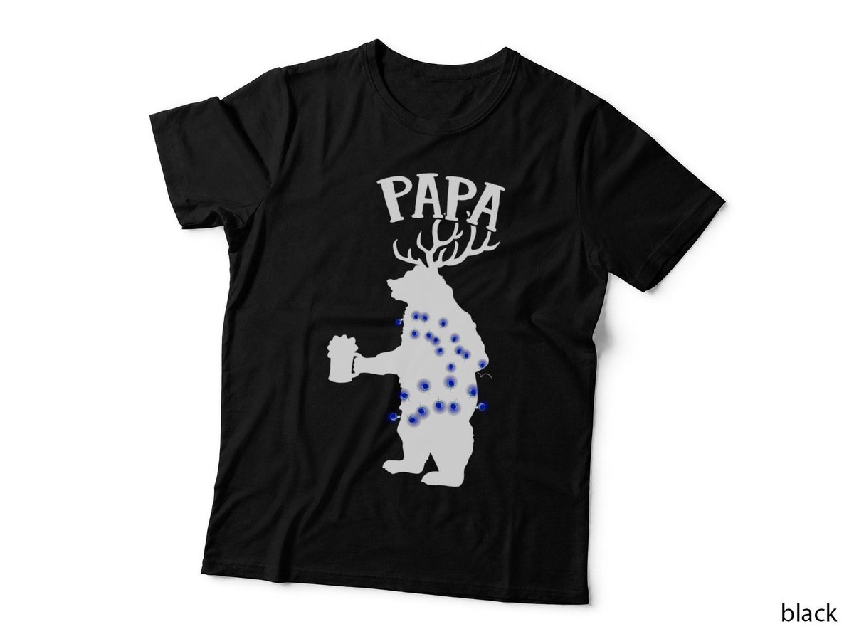 Papa Bear Christmas Lights T-Shirt, Holiday Festive Theme, Christmas Apparel