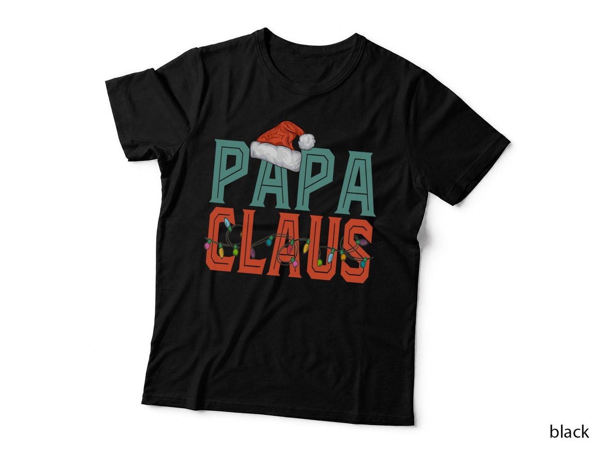 Papa Claus T-Shirt, Christmas Holiday Print, Family Christmas Gift