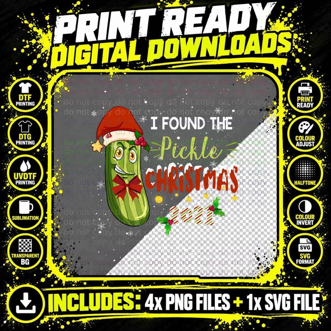 Pickle Christmas 2021 T-Shirt, Holiday Festive Png SVG Digital Bundle