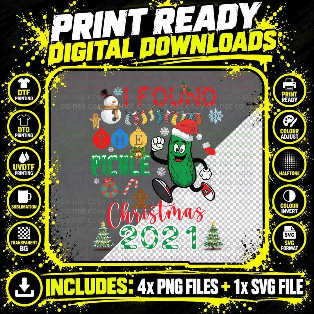 Pickle Christmas T-Shirt, Holiday Humor Png SVG Digital Bundle