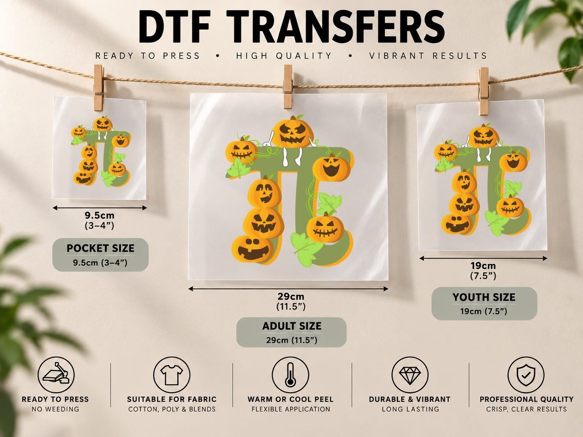 Pumpkin Jack-O-Lantern, Spooky Halloween Print DTF Transfer Iron On