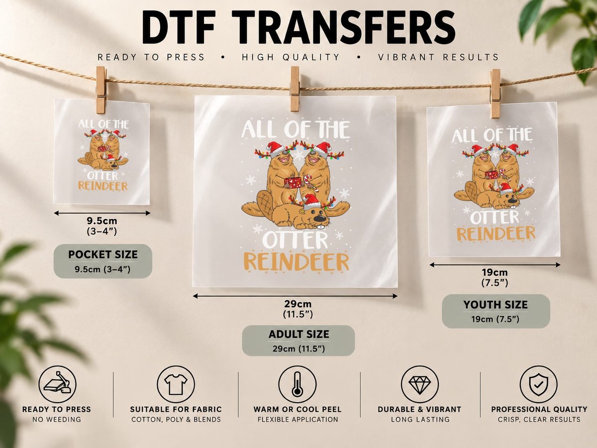Reindeer Inker Christmas, Festive Holiday Design, Pet Lover DTF Transfer Iron On