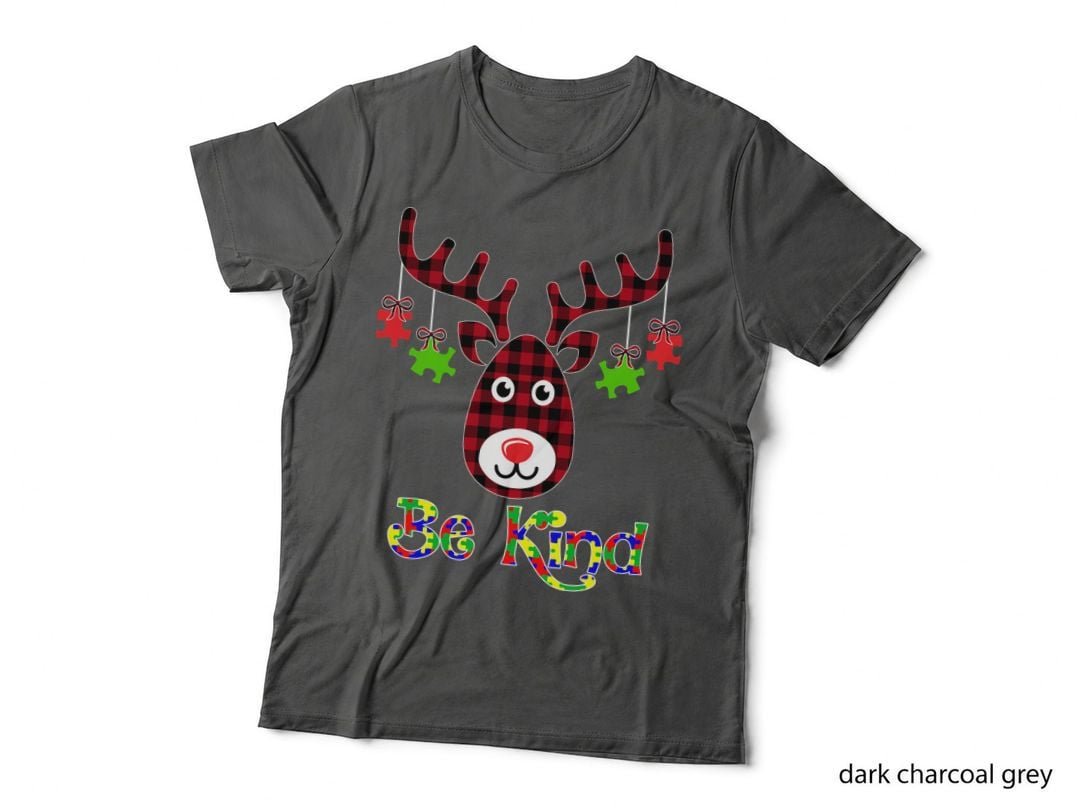 Reindeer Plaid T-Shirt, Christmas Holiday Style, Festive Gift Idea