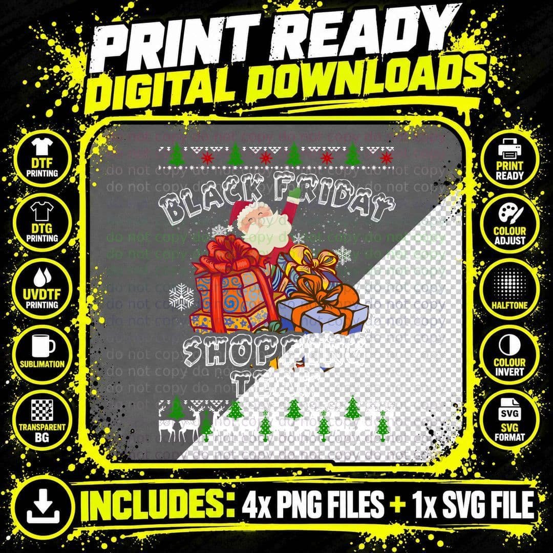 Santa Claus Christmas Gift T-Shirt Png SVG Digital Bundle