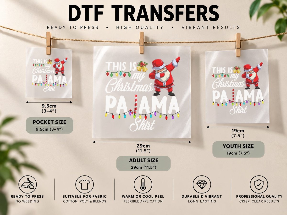 Santa Claus Dabbing, Christmas Holiday Style DTF Transfer Iron On