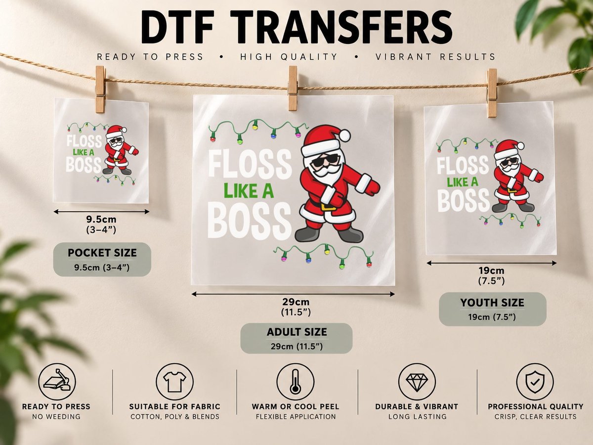 Santa Claus Dancing, Christmas Party Style DTF Transfer Iron On