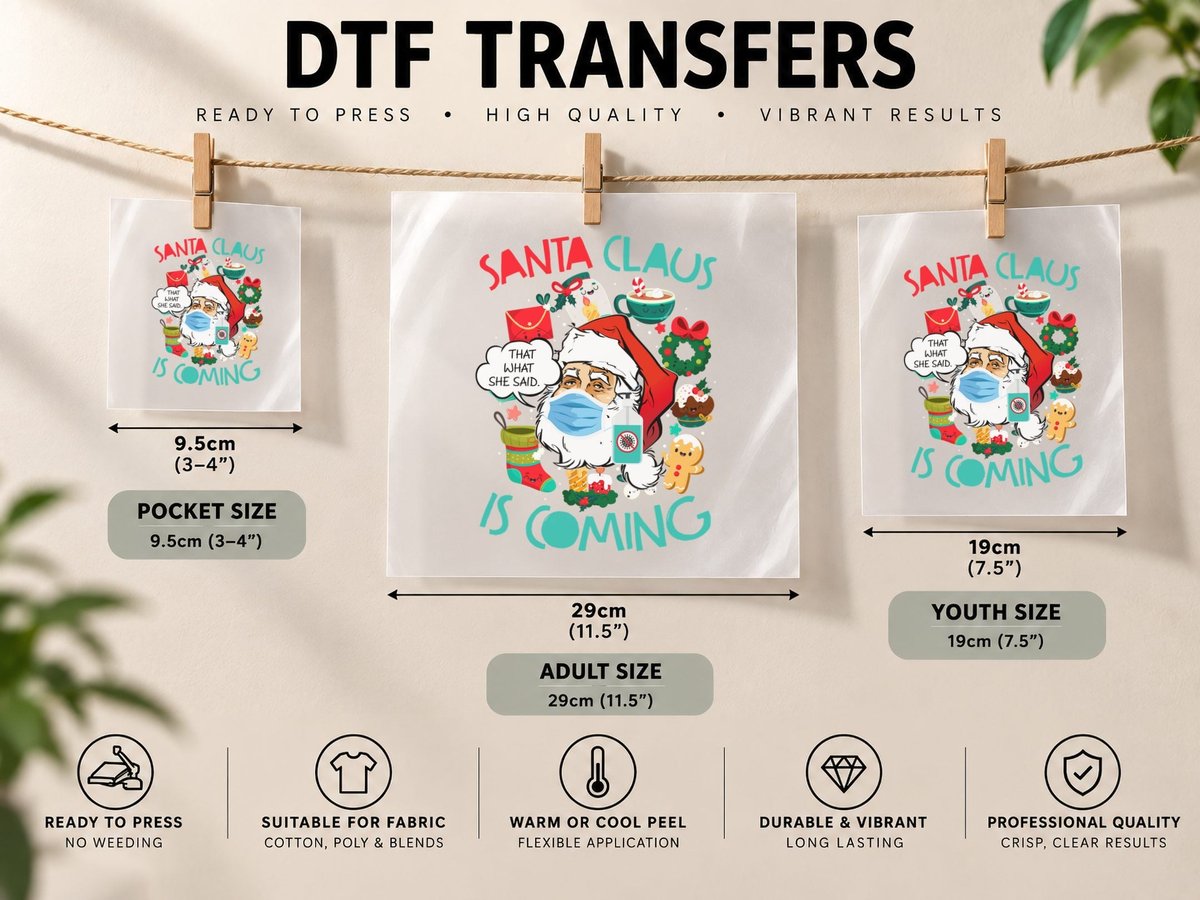 Santa Claus Is Coming That's What She Said DTF Transfer Iron On