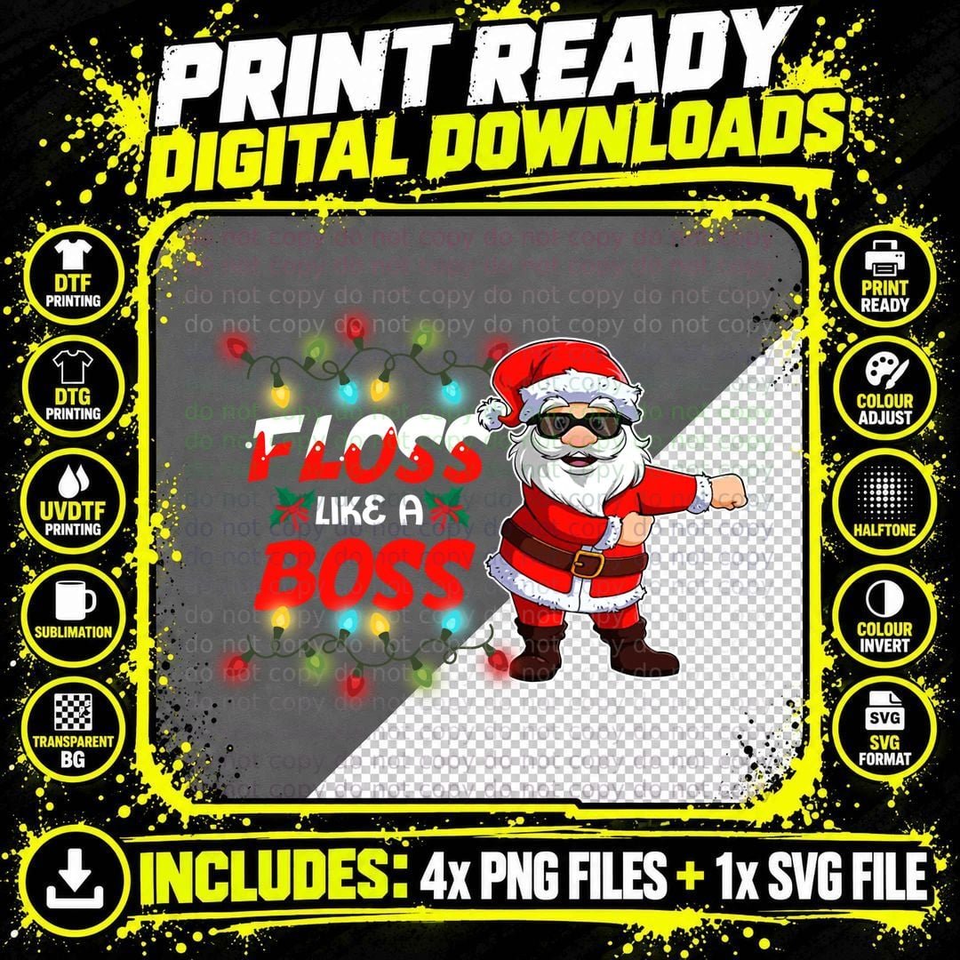 Santa Claus T-Shirt, Christmas Holiday Style Png SVG Digital Bundle