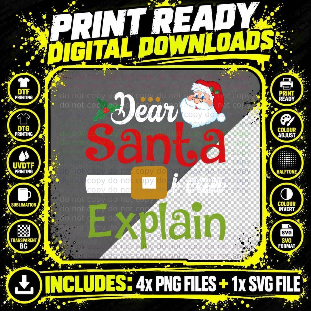 Santa Explained T-Shirt, Christmas Theme, Holiday Apparel Png SVG Digital Bundle