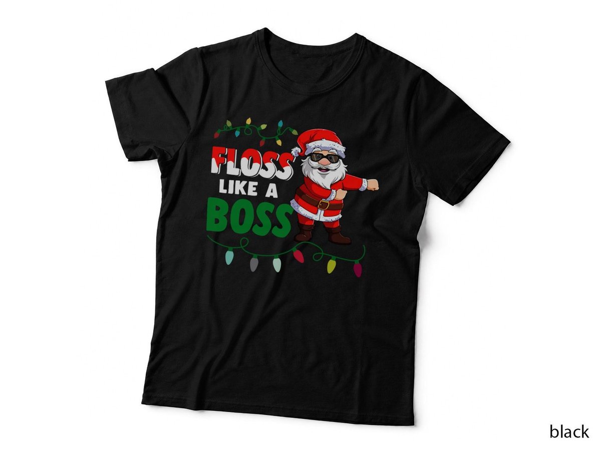Santa Floss Like a Boss T-Shirt, Christmas Party, Holiday Fun