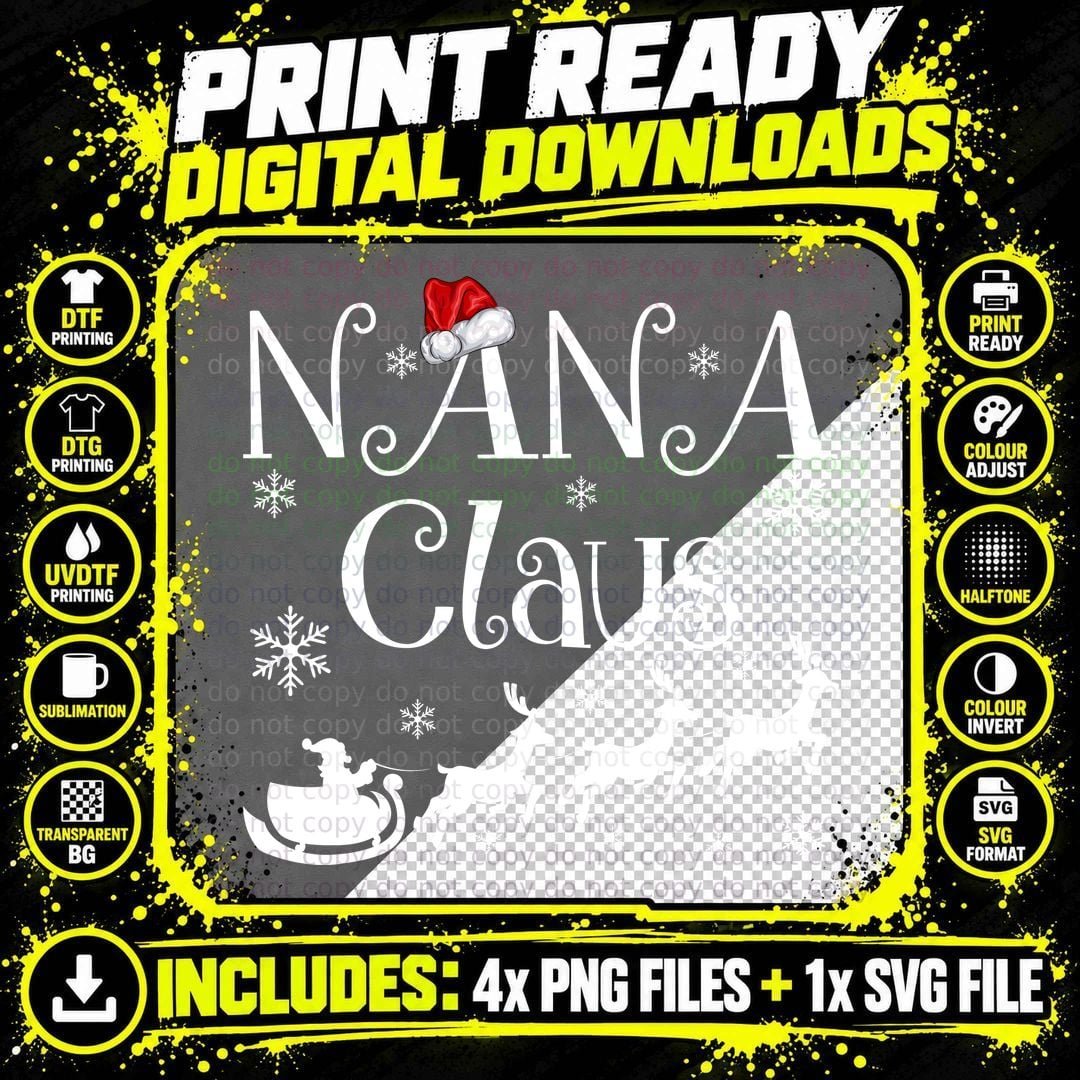 Santa Hat T-Shirt, Christmas Holiday Style Png SVG Digital Bundle