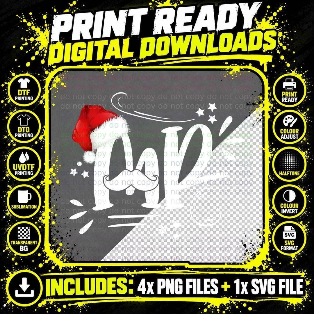 Santa Hat T-Shirt, Christmas Holiday Theme, Festive Wear Png SVG Digital Bundle
