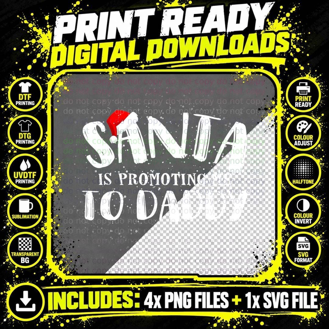 Santa Hat T-Shirt, Festive Christmas Style Png SVG Digital Bundle