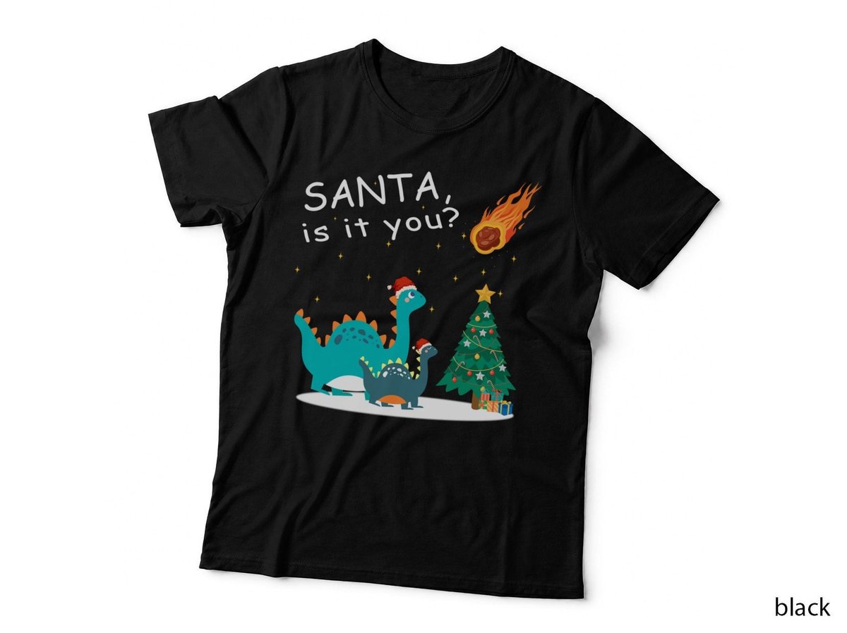 Santa Is It You Funny Dinosaur T-Shirt, Christmas Holiday Humor