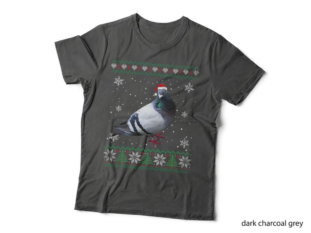 Santa Pigeon Ugly Sweater T-Shirt, Christmas Animal Print
