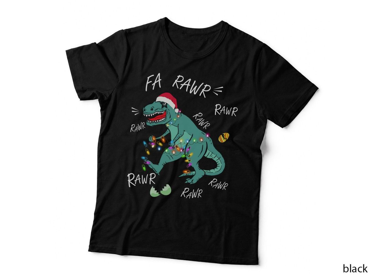 Santa T-Rex T-Shirt, Festive Christmas Dinosaur, Holiday Gift Idea