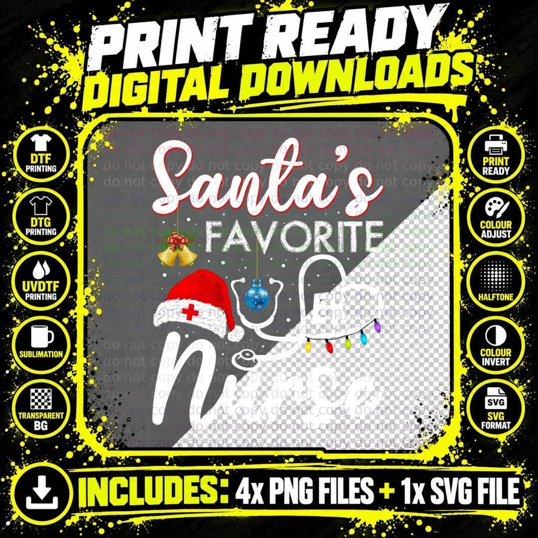 Santa's Christmas T-Shirt, Festive Holiday Design Png SVG Digital Bundle