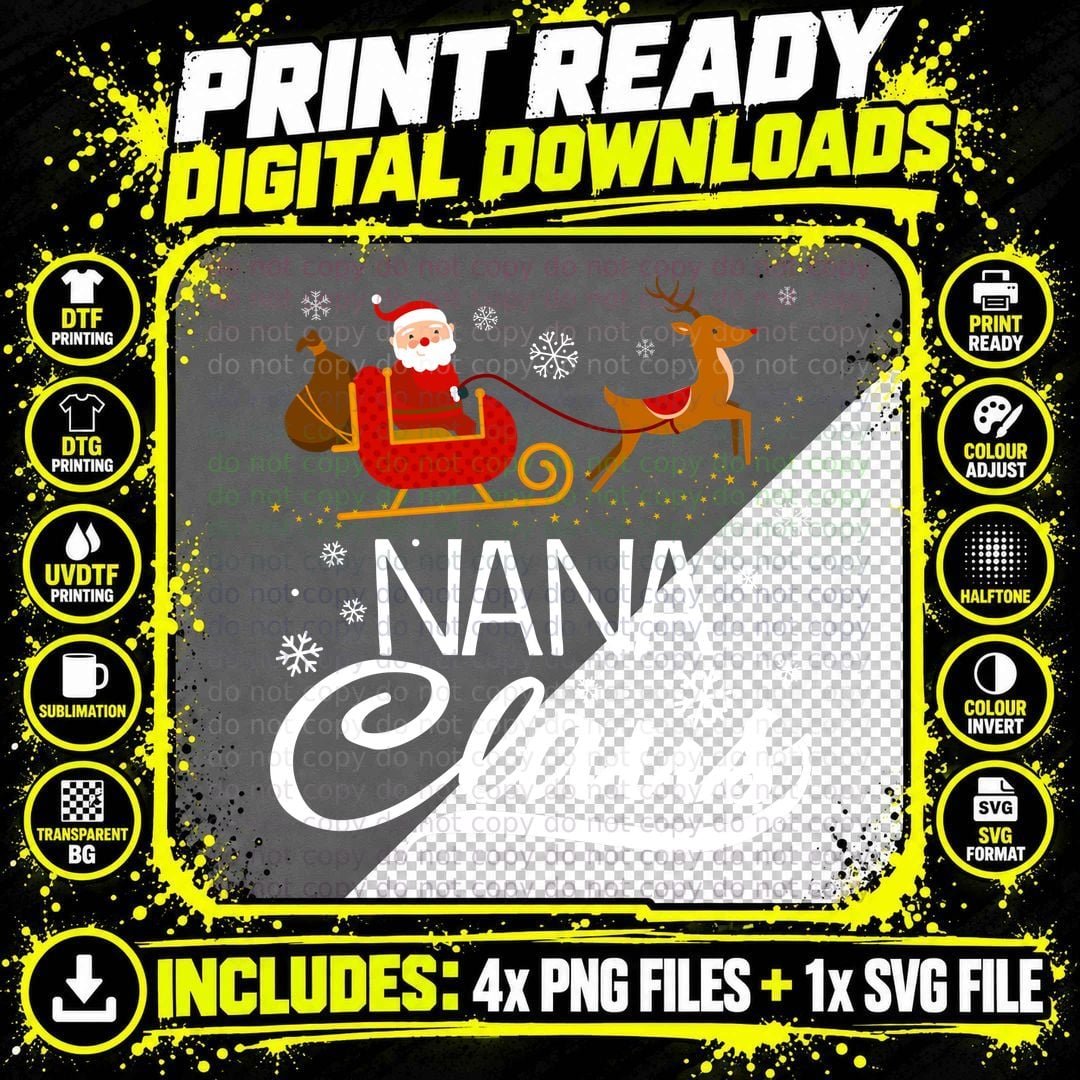 Santa's Sleigh Ride T-Shirt, Christmas Holiday Theme Png SVG Digital Bundle
