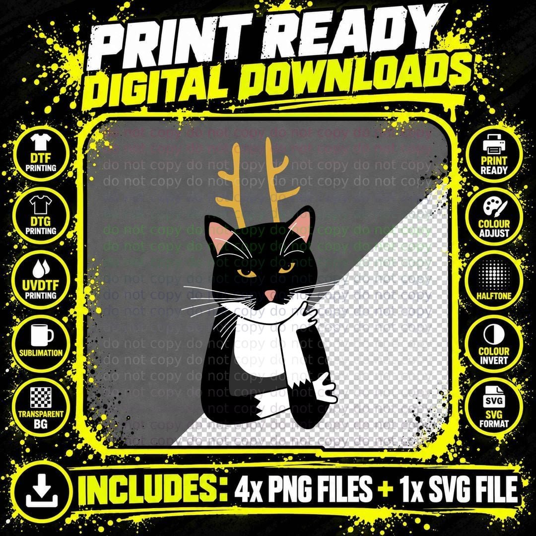 Sarcastic Christmas Cat T-Shirt Png SVG Digital Bundle