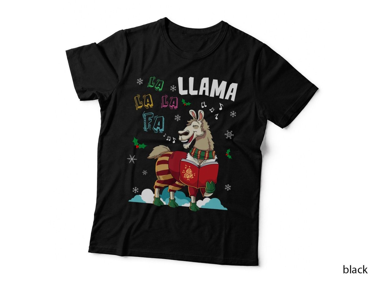 Singing Christmas Llama T-Shirt, Festive Holiday Style, Pet Lover Apparel