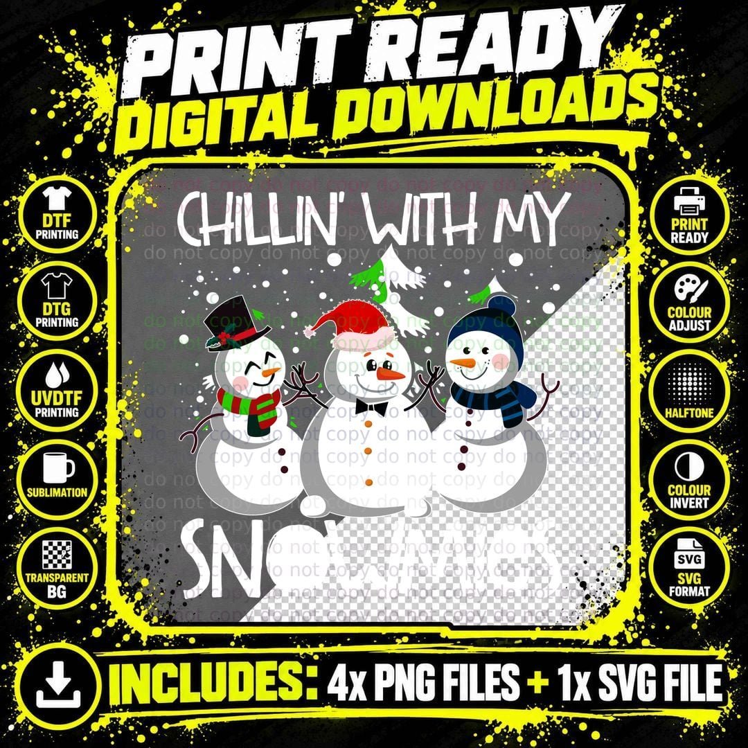 Snowman Christmas T-Shirt, Festive Holiday Style Png SVG Digital Bundle