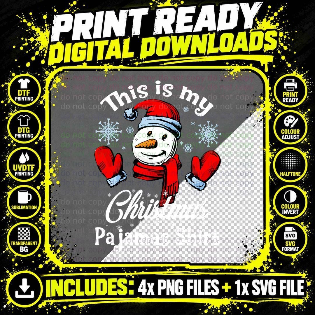 Snowman Christmas T-Shirt, Festive Winter Theme Png SVG Digital Bundle