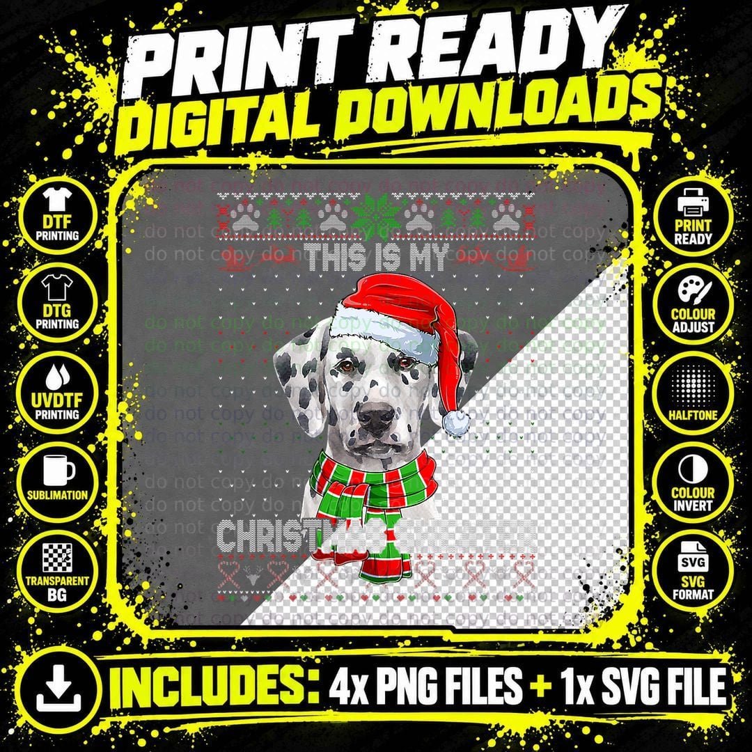This Is My Christmas Sweater Dalmatian T-Shirt Png SVG Digital Bundle