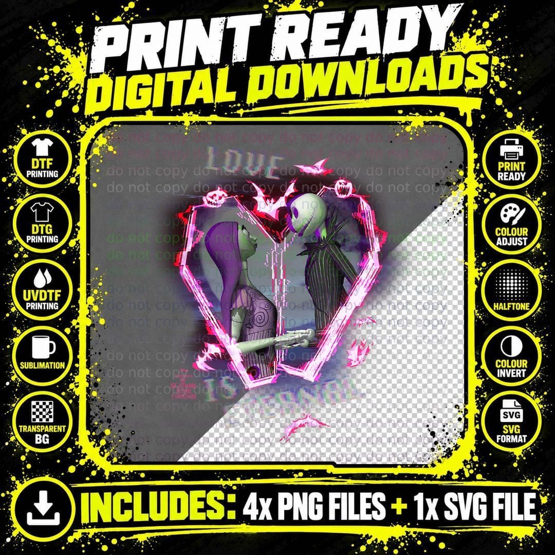 Tim Burton's the Nightmare Before Christmas Love Is Png SVG Digital Bundle